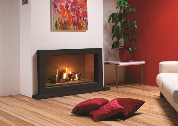 modern fireplace